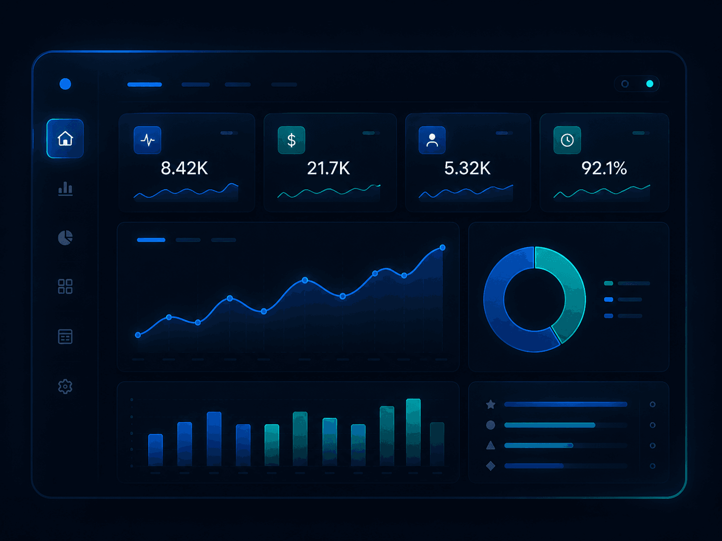 Generic dashboard illustration representing data analysis, KPI reporting, and business dashboards.
